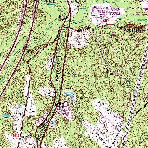Topographic Map of Cresent Pointe, VA