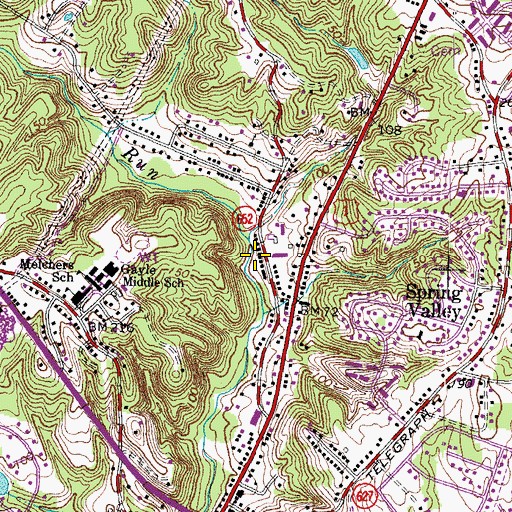 Topographic Map of Fall Run Park, VA