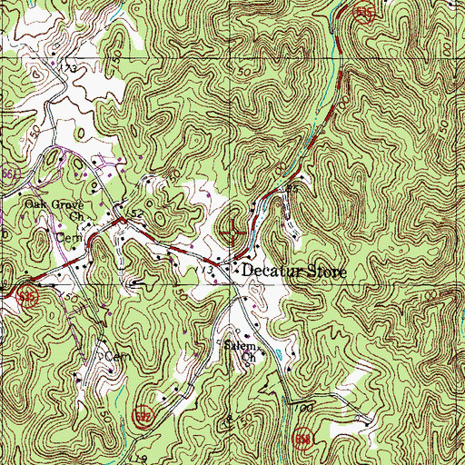 Topographic Map of Freds Corner, VA