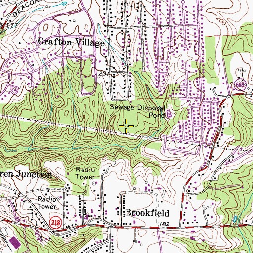 Topographic Map of Hamlin Hills, VA