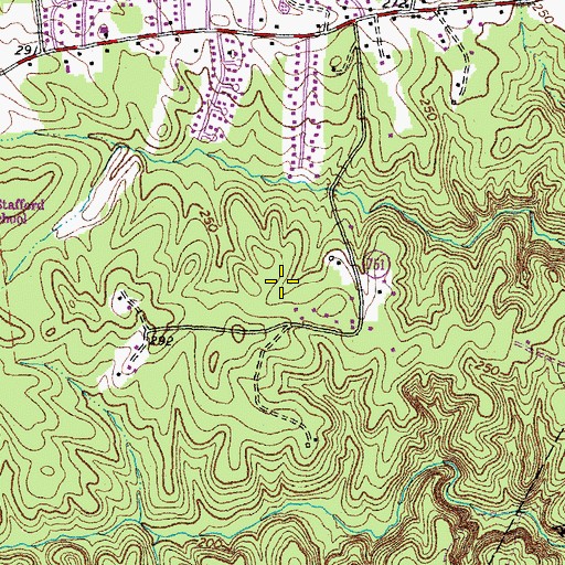 Topographic Map of Hunter Trail at Stafford, VA