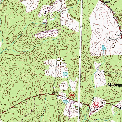 Topographic Map of Hunters Pond, VA