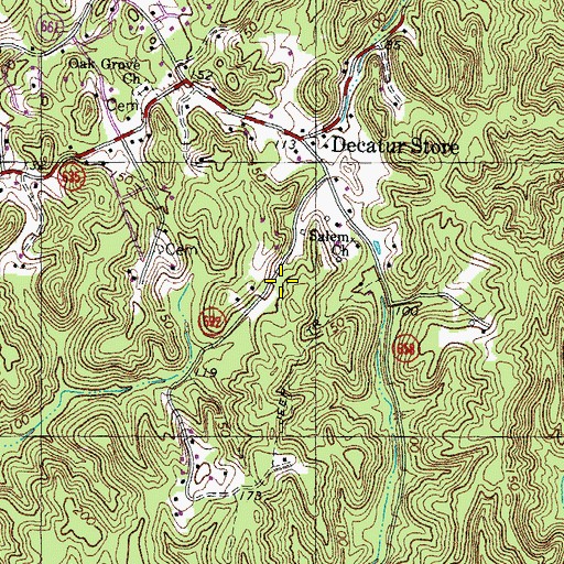 Topographic Map of Jessica Estates, VA