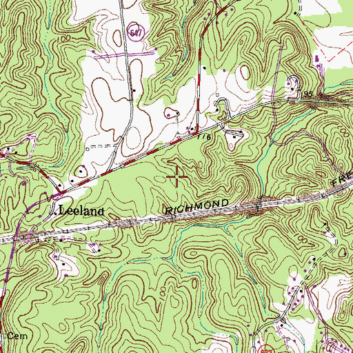 Topographic Map of Leeland Creek Estates, VA
