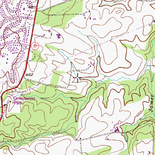 Topographic Map of Manor Oaks, MD