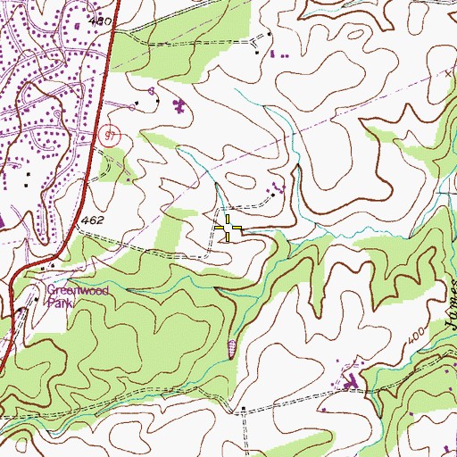 Topographic Map of Manor Oaks, MD