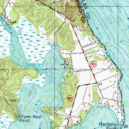 Topographic Map of Marlboro, VA