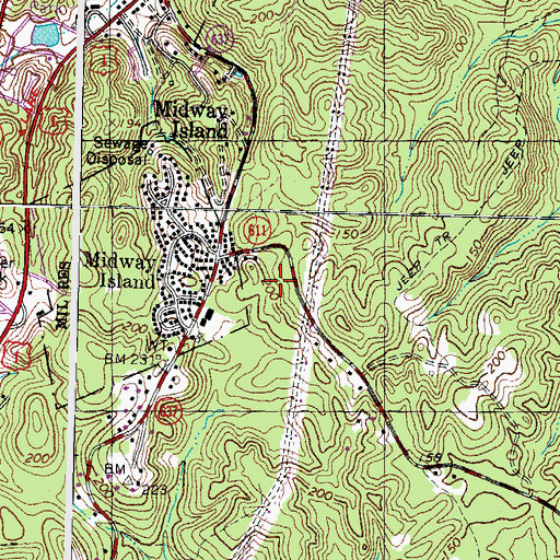 Topographic Map of Midway Estates, VA