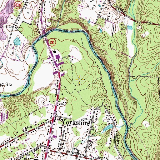 Topographic Map of Orchard Bridge, VA