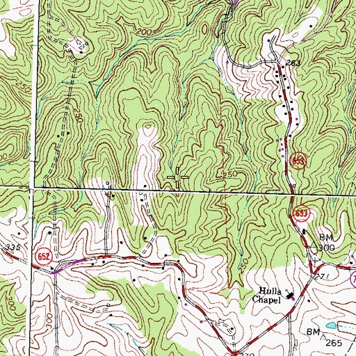 Topographic Map of Peacock Station, VA
