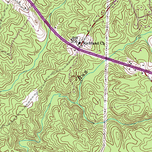 Topographic Map of Richland Forest, VA