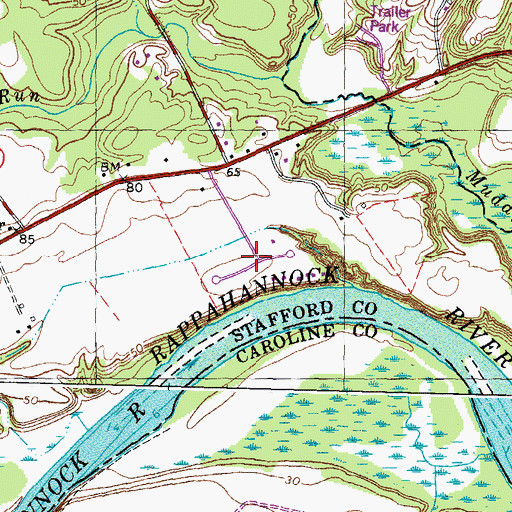 Topographic Map of River Bend, VA