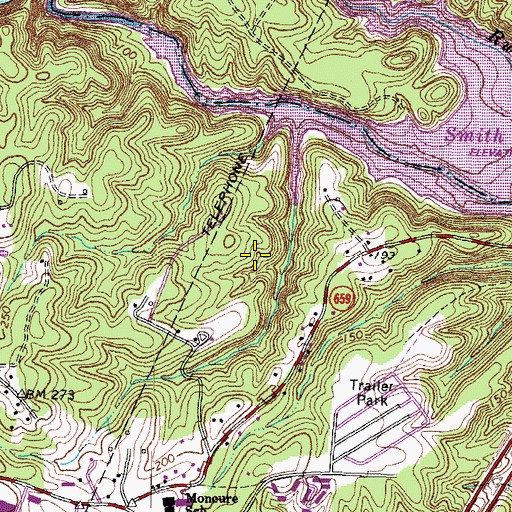 Topographic Map of Smith Lake Landing, VA
