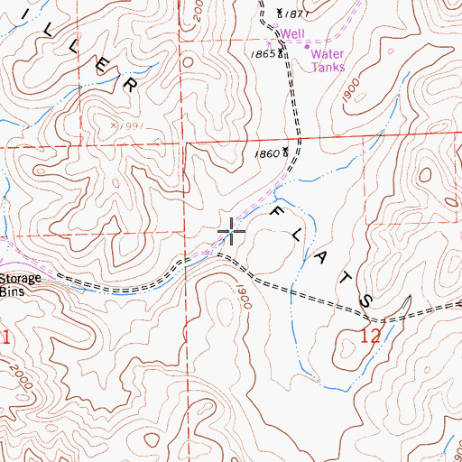 Topographic Map of Miller Flats, CA
