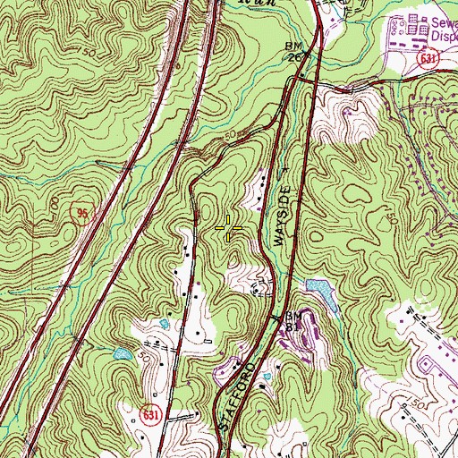 Topographic Map of Townes of Ashleigh, VA