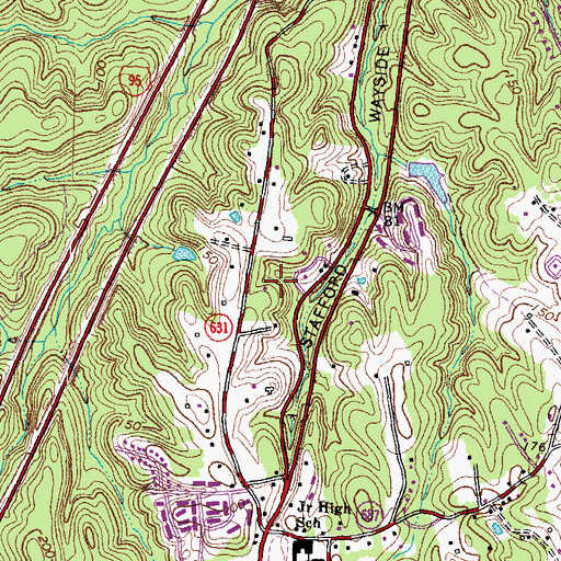 Topographic Map of Woodmont, VA