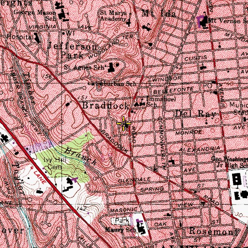 Topographic Map of Emmanuel Episcopal Church Preschool, VA