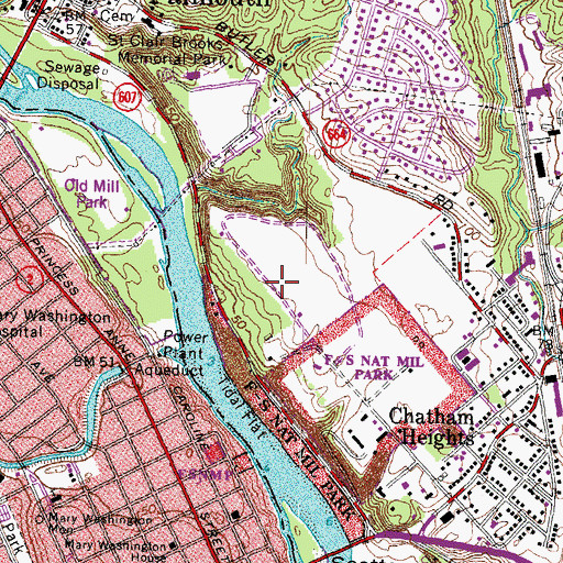 Topographic Map of Pratt Park, VA