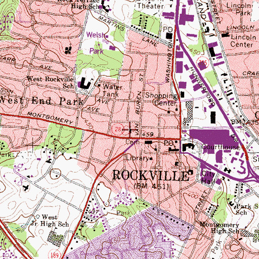 Topographic Map of Rockville Presbyterian Cooperative Nursery School, MD