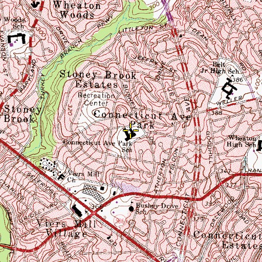 Topographic Map of Sargent Shriver Elementary School, MD