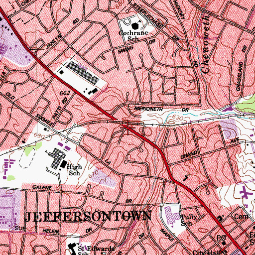 Topographic Map of Cornerstone Community Church, KY