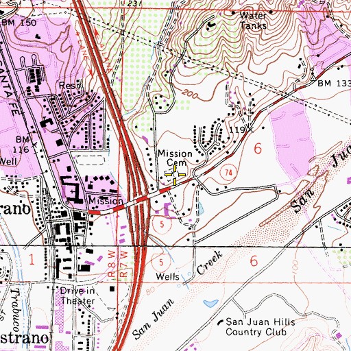 Topographic Map of Mission Cemetery, CA