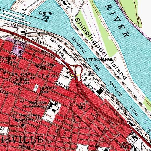Topographic Map of Interchange 3, KY