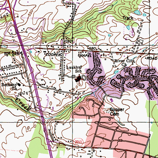 Topographic Map of Laukhuf Elementary School, KY