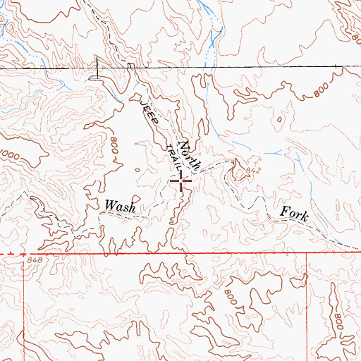 Topographic Map of Mollusk Wash, CA