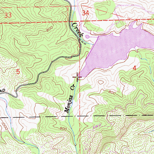 Topographic Map of Monjas Creek, CA