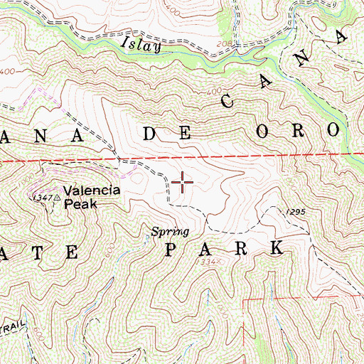 Topographic Map of Montaa de Oro State Park, CA