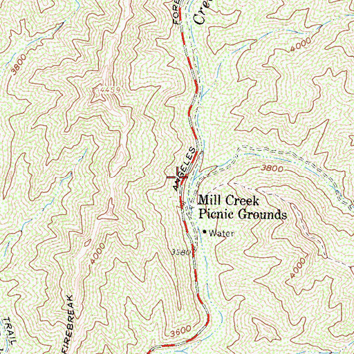 Topographic Map of Monte Cristo Creek, CA