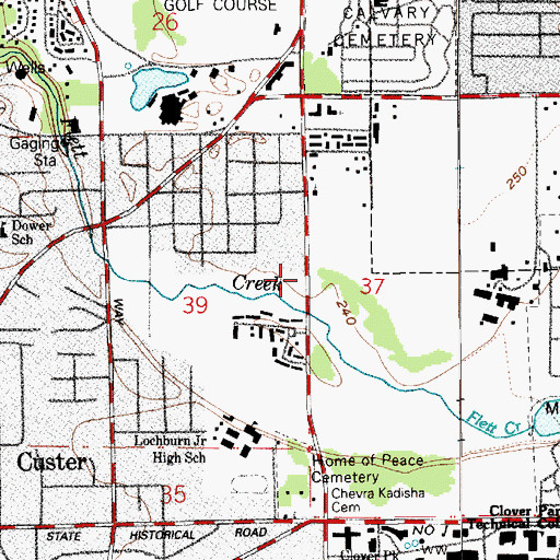 Topographic Map of Church at Lakewood, WA