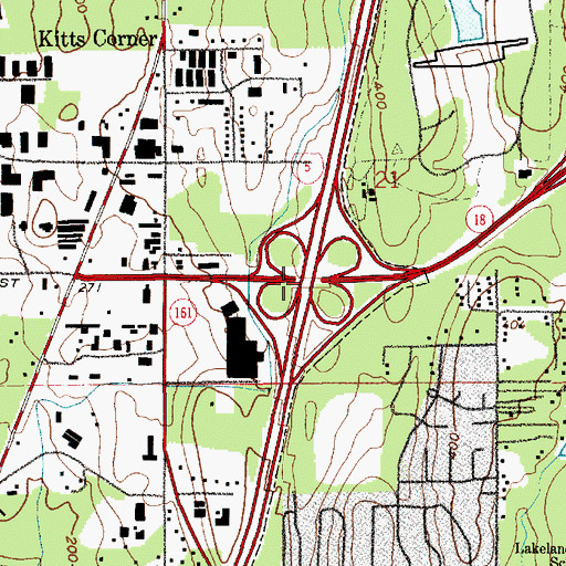 Topographic Map of Interchange 142, WA