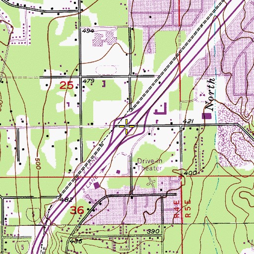 Topographic Map of Interchange 186, WA
