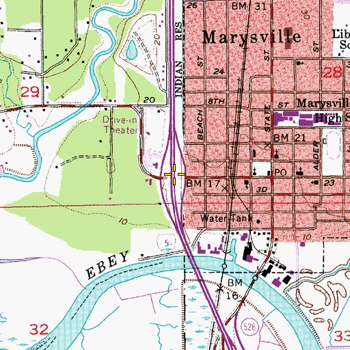 Topographic Map of Interchange 199, WA