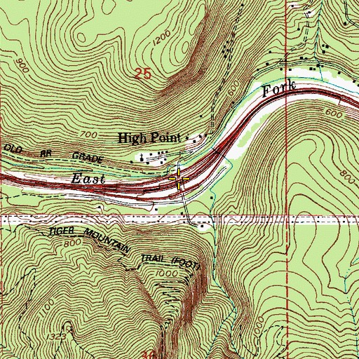 Topographic Map of Interchange 20, WA