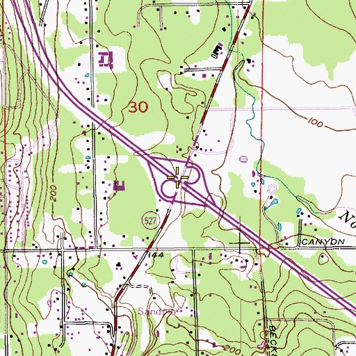 Topographic Map of Interchange 26, WA