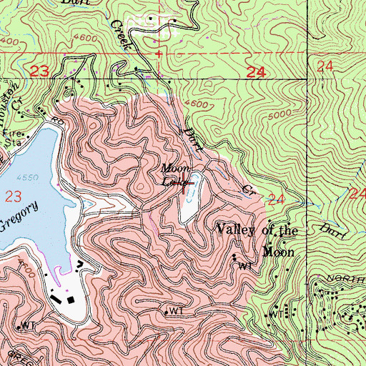 Topographic Map of Moon Lake, CA