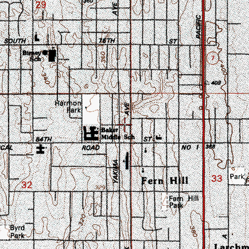 Topographic Map of Grace Community Church, WA