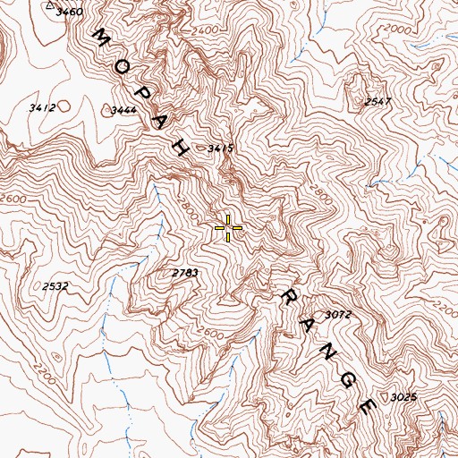 Topographic Map of Mopah Range, CA