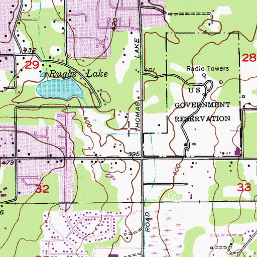 Topographic Map of Silver Lake Baptist Church, WA