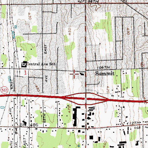 Topographic Map of Summit United Methodist Church, WA