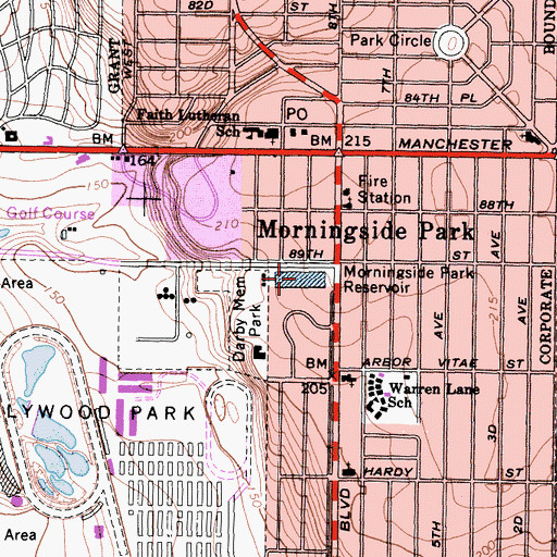 Topographic Map of Morningside Park Reservoir, CA