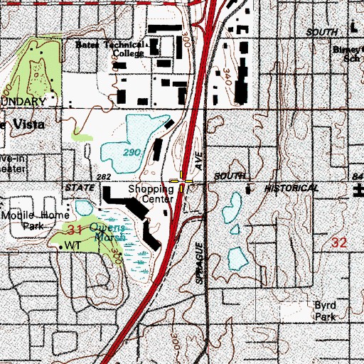 Topographic Map of Interchange 128, WA