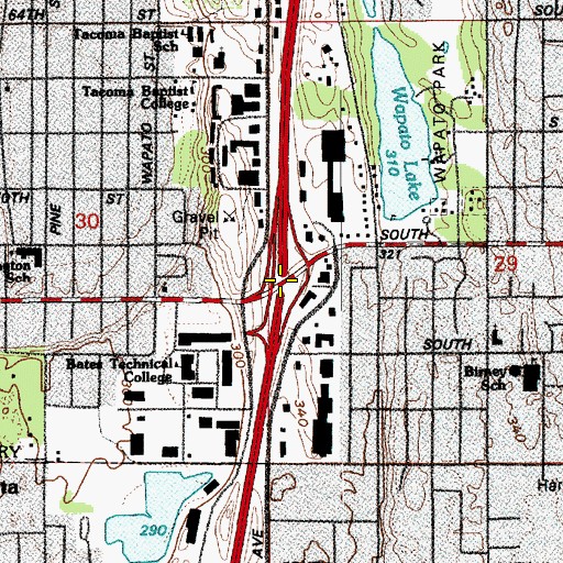 Topographic Map of Interchange 129, WA