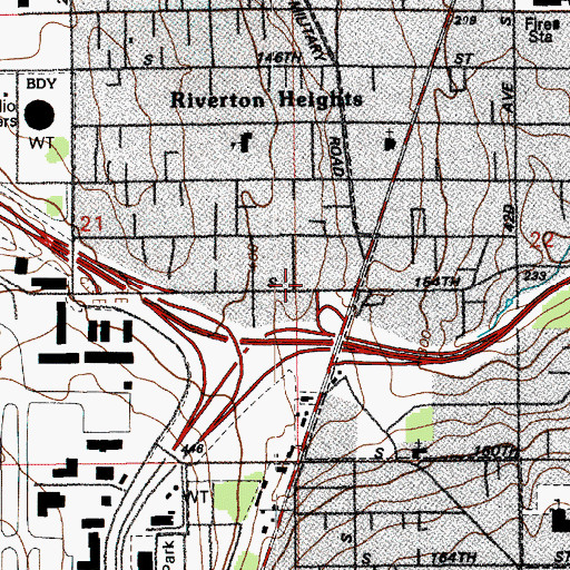 Topographic Map of Riverton Heights Post Office, WA