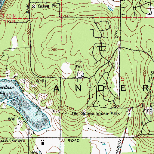 Topographic Map of Anderson Island Elementary School, WA