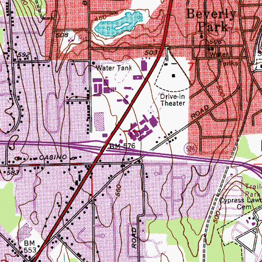 Topographic Map of Cascade High School, WA