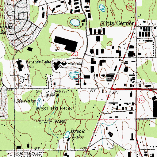 Topographic Map of Federal Way Public Academy, WA